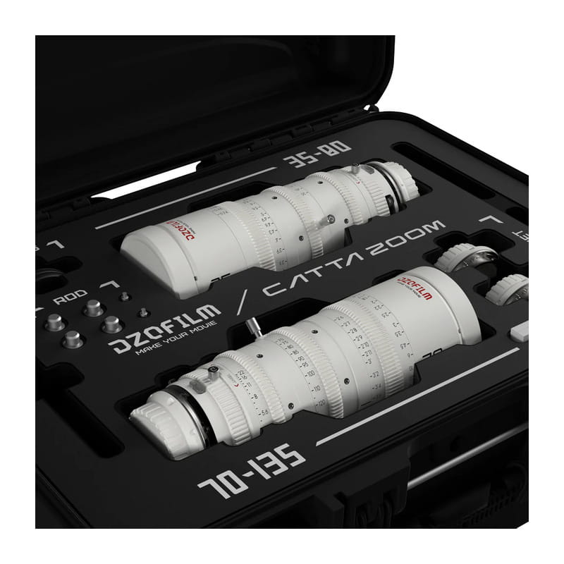 Catta 35-80 & 70-135mm T2.9 Eマウント シネマズームレンズ 2本セット ホワイト 保護ケース付 DZO-FFCatta2E-WH