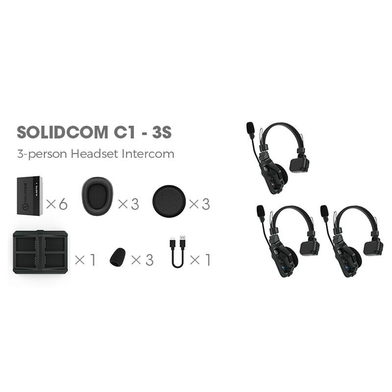 Hollyland Solidcom C1-3S [3-person headset Intercam]｜フジヤカメラ