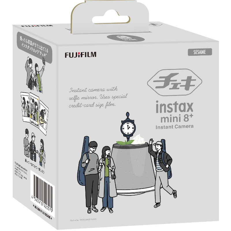 instax mini 8+ セサミ 純正ショルダーストラップ付き