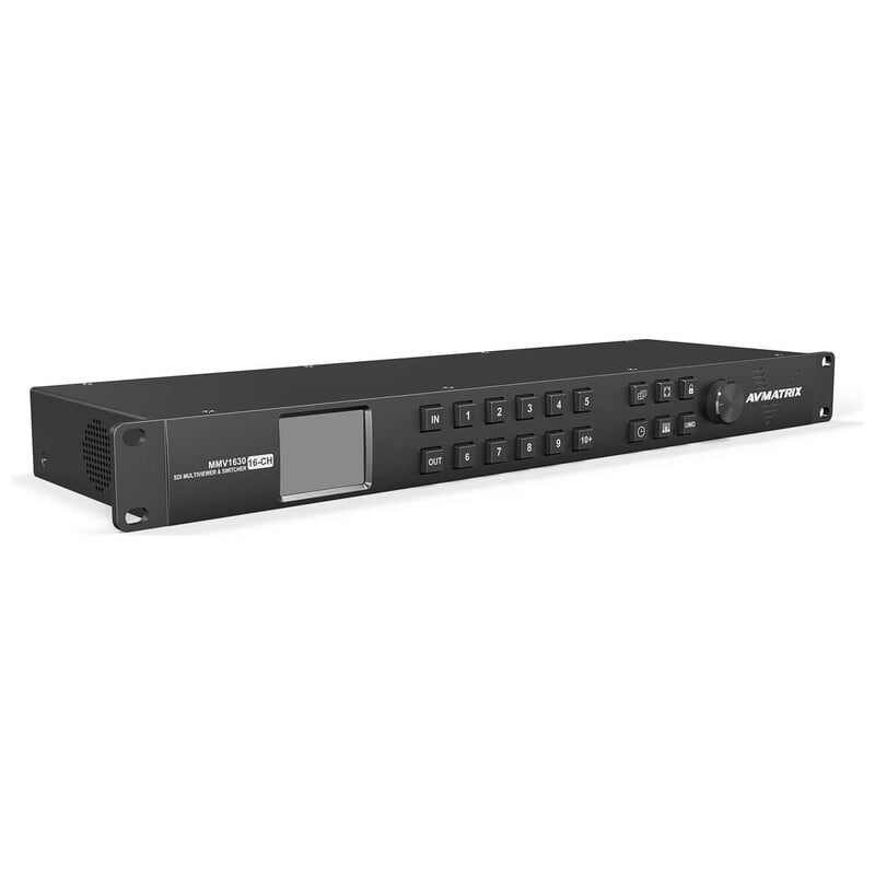 MMV1630 1Uラックマウント対応 16x16 3G-SDIマルチビューワー&マトリックススイッチャー