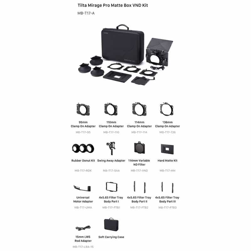 Tilta Mirage Pro Matte Box VND Kit MB-T17-A