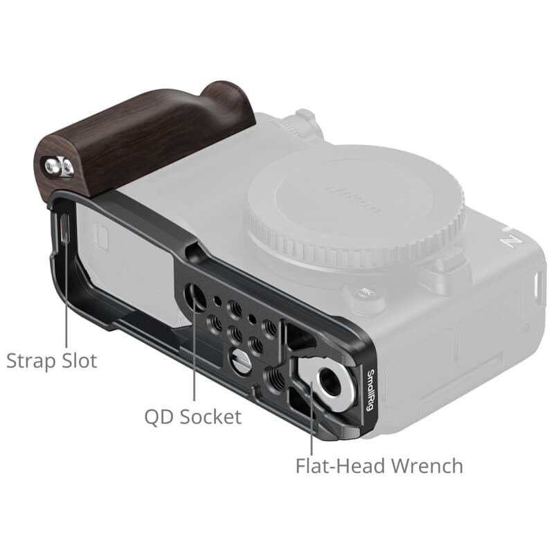 Nikon ZR用 Nikon ZR用木製ハンドル付きL字型マウントプレート 5906