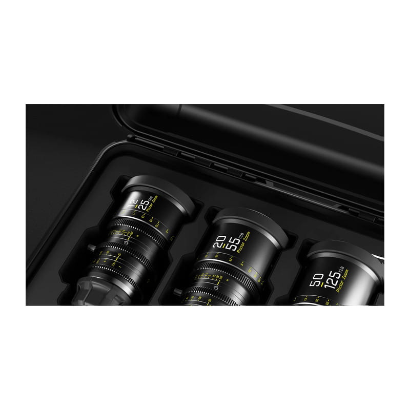 Pictor Zoom 3個レンズキット 12-25mm/20-55mm/50-125mm T2.8 ブラック 保護ケース付 DZO-7220001B/2B/4B-Kit