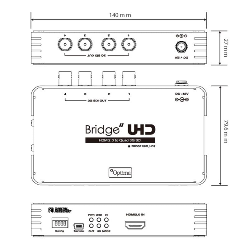 UHD_HQS [4K UHD対応 HDMI 2.0→クワッド3G-SDIコンバーター]