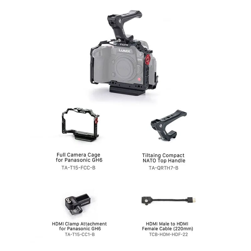 Camera Cage for Panasonic GH6 Basic Kit - Black TA-T15-A-B