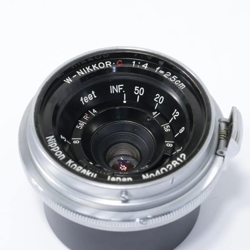 ニコン W-ニッコール2.5cmf4ブラック後期型 ファインダー付き Nikon W-Nikkor 2.5cm F4 Sマウント + 純正ファインダー Bランク 中古