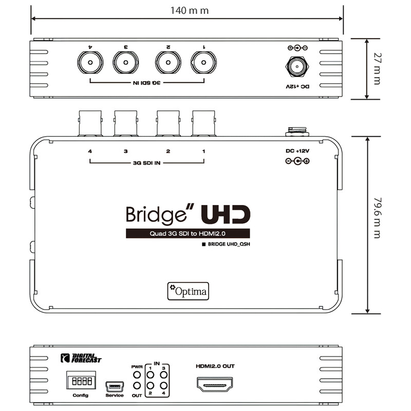 UHD_QSH 4K UHD対応 クワッド3G-SDI→HDMI 2.0コンバーター