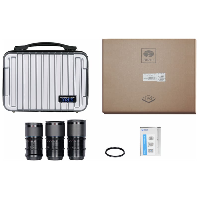 SIRUI カーボンファイバーアナモルフィックレンズ 1.6x Full Frame 3本