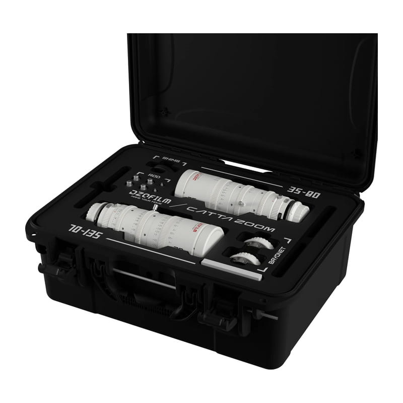 Catta 35-80 & 70-135mm T2.9 Eマウント シネマズームレンズ 2本セット ホワイト 保護ケース付 DZO-FFCatta2E-WH