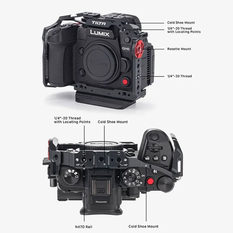 Full Camera Cage for Panasonic GH6 - Black TA-T15-FCC-B