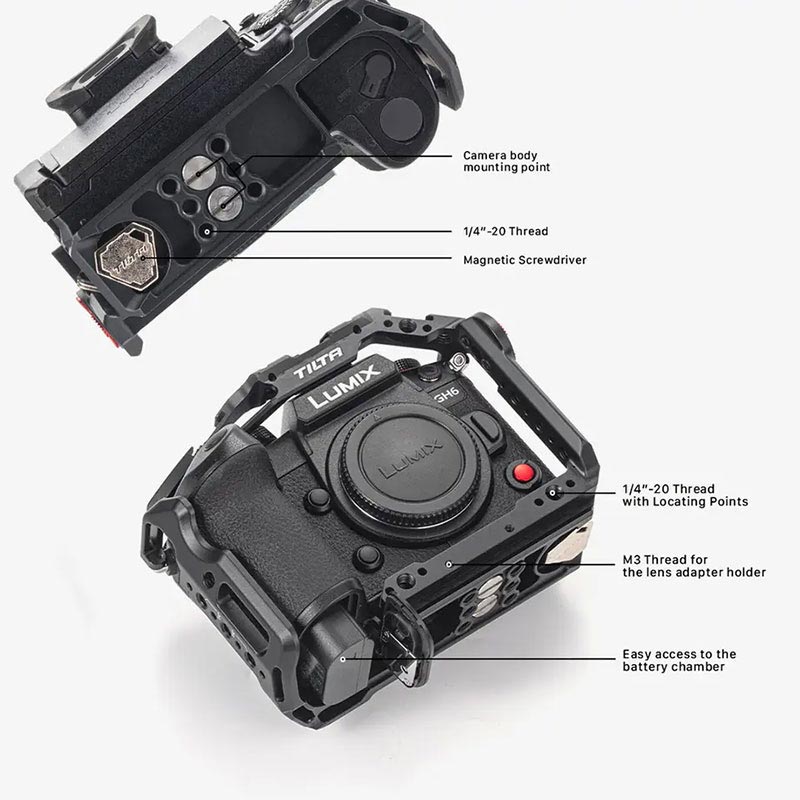 Camera Cage for Panasonic GH6 Pro Kit - Black TA-T15-B-B