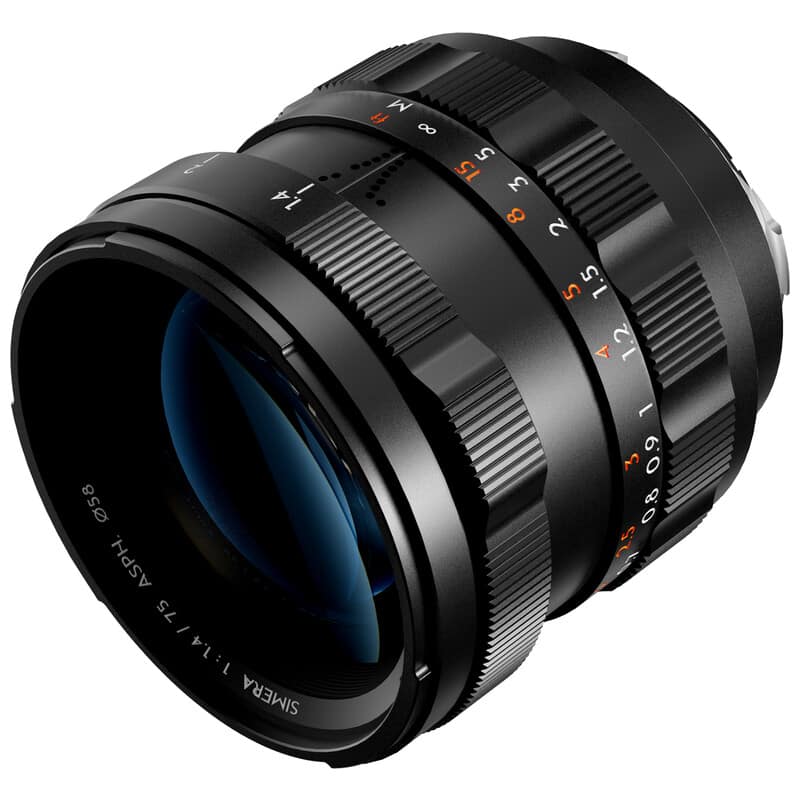 Simera 75mm f1.4 ライカ Mマウント ブラック TP-S75M-BLK