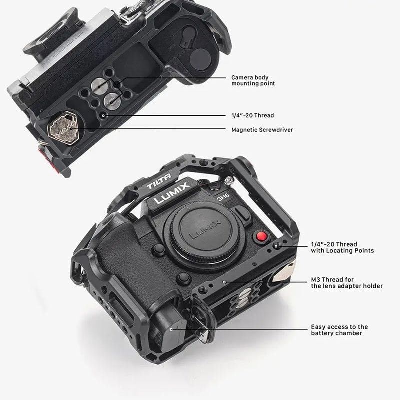 Full Camera Cage for Panasonic GH6 - Black TA-T15-FCC-B