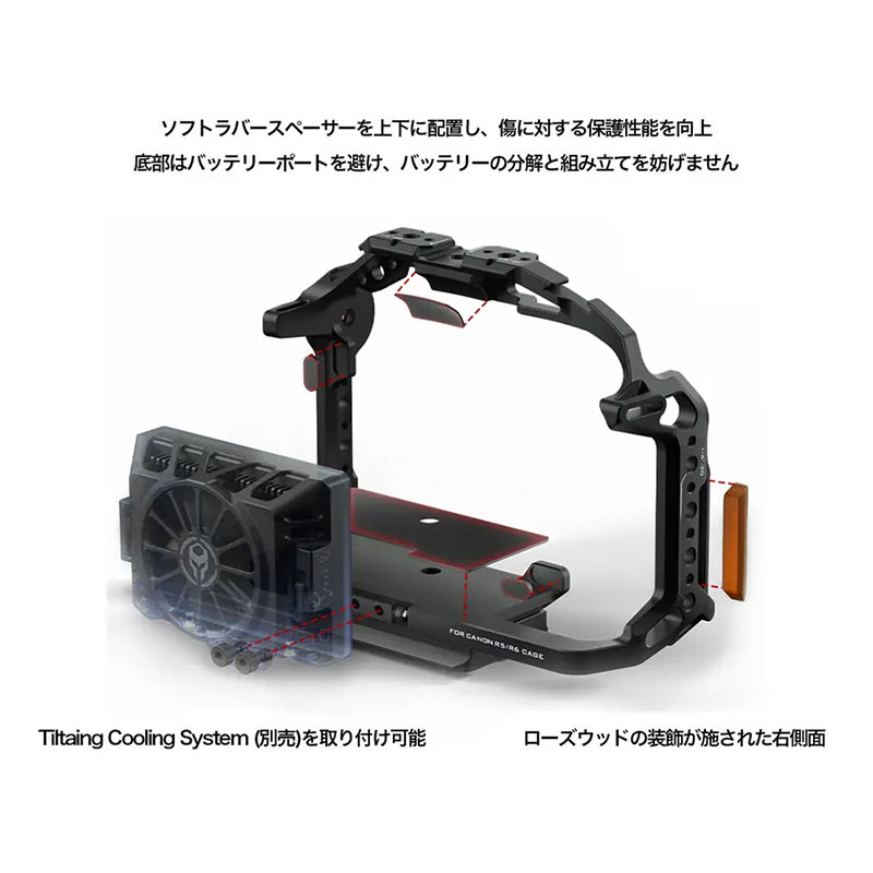 Camera Cage for Canon R5/R6 Kit A V2 - Black TA-T22-A-B-V2