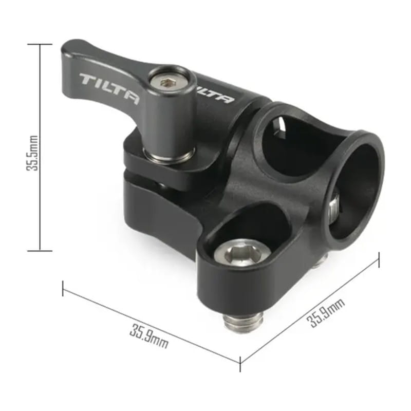 15mm Rod Holder to Dual 1/4-20 Adapter - Black TA-15RH-D1420-B