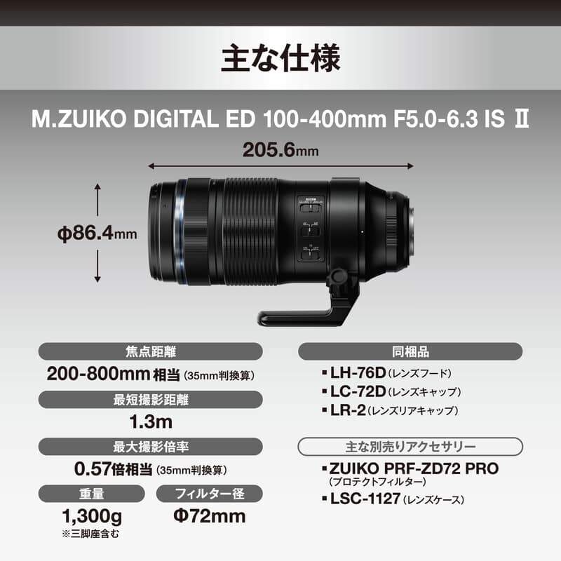 OM SYSTEM M.ZUIKO DIGITAL ED 100-400mm F5.0-6.3 IS II 1.4xテレコンバーター限定セット