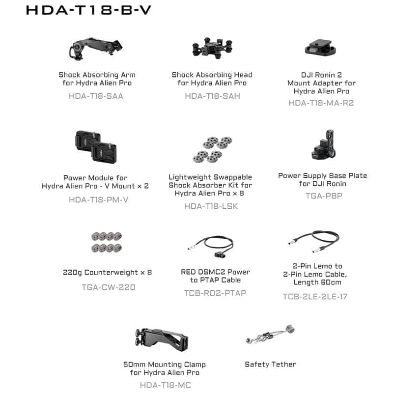 Hydra Alien Pro Speed Rail Mounting Kit - V Mount HDA-T18-B-V