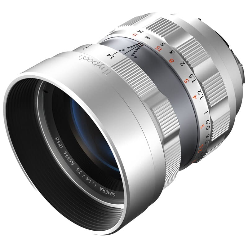 Simera 75mm f1.4 ライカ Mマウント シルバー TP-S75M-SR