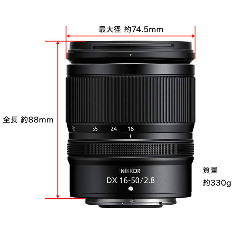 NIKKOR Z DX 16-50mm f/2.8 VR（2025年10月31日発売予定）