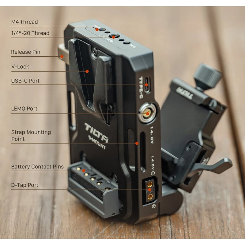 調整式アルカレシーバー付Mini Vマウントバッテリープレート TA-BTP4K-V-B