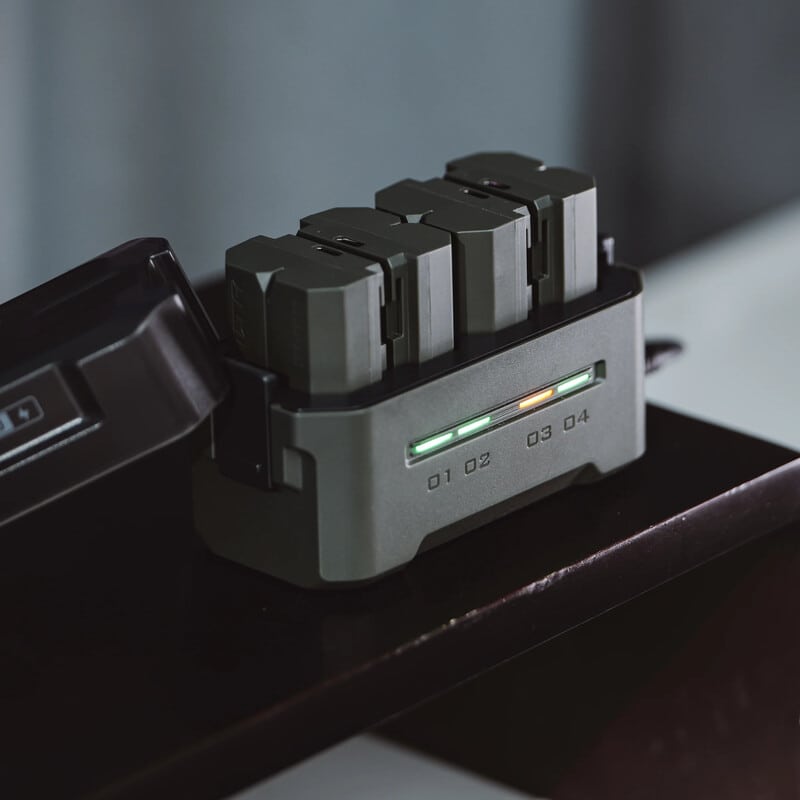 Portable Charging Station for NP-FZ100 (4 Channel) - Green TBC-FZ100-GN