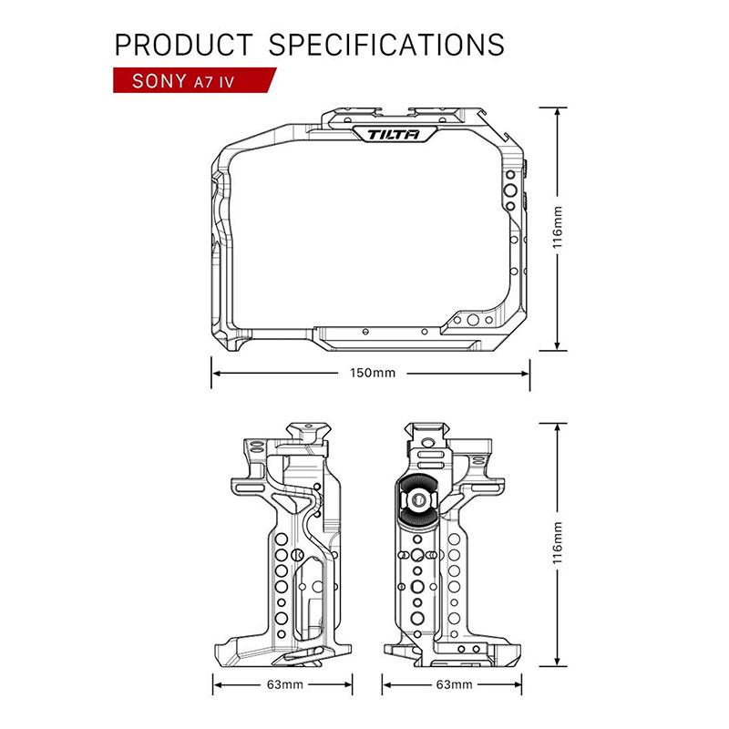 Full Camera Cage for Sony a7 IV - Black TA-T30-FCC-B