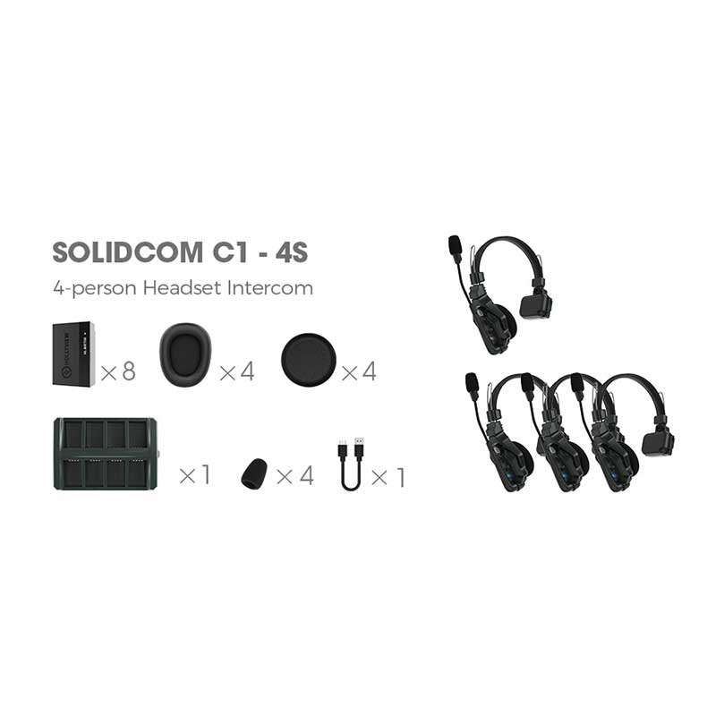 Hollyland　Intercam]｜フジヤカメラ　Solidcom　C1-4S　[4-person　headset