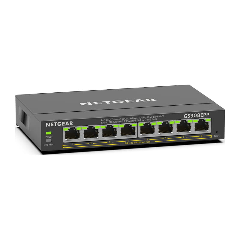 GS308EPP-100JPS PoE+(123W) ギガ8ポート アンマネージプラススイッチ