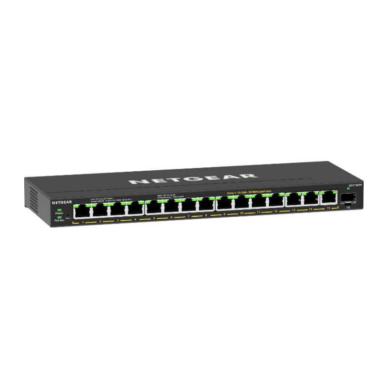 GS316EPP-100JPS PoE+ (231W) ギガx15 SFPx1 アンマネージプラススイッチ