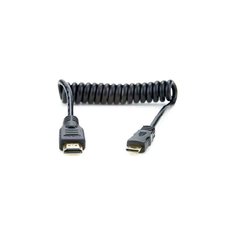 Coiled Mini HDMI to Full HDMI Cable (30cm) ATOMCAB008