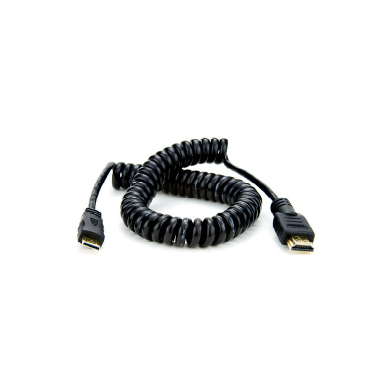 Coiled Mini HDMI to Full HDMI Cable (50cm) ATOMCAB009