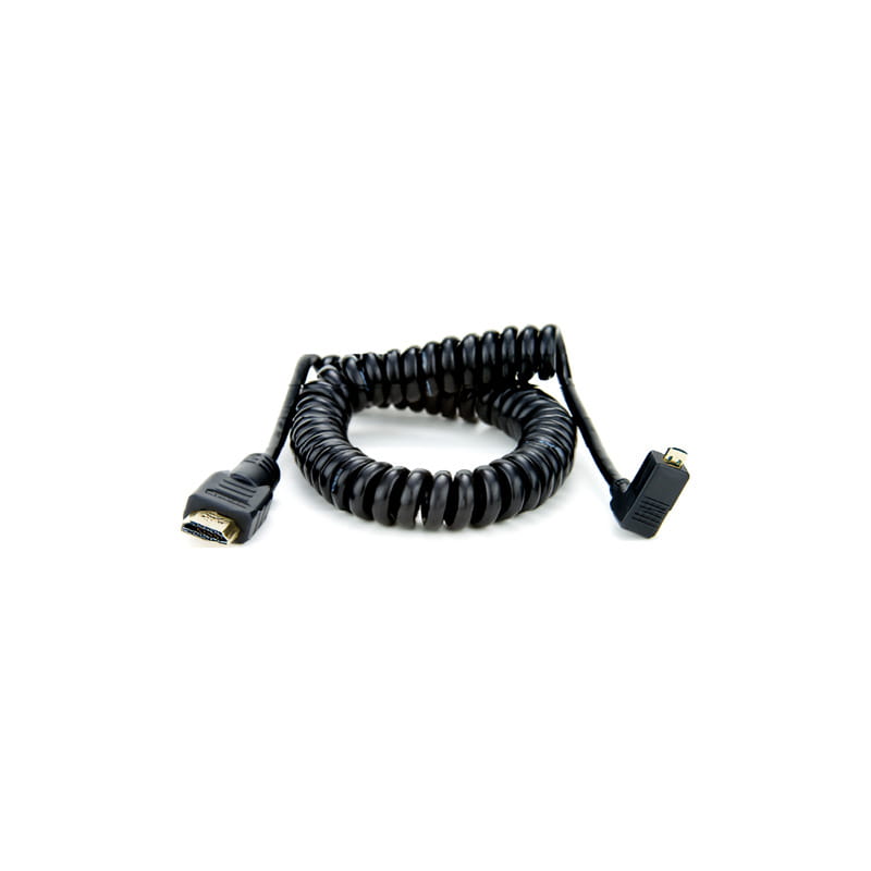Coiled Right-Angle MICRO to Full HDMI Cable (50cm) ATOMCAB013