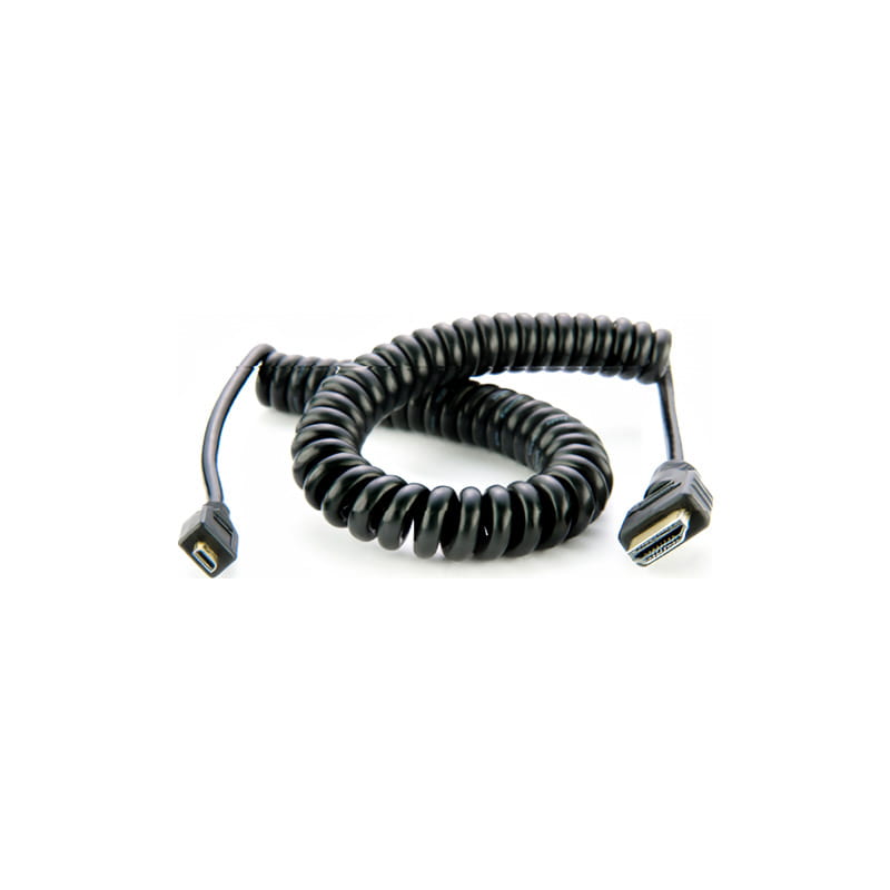 Coiled MICRO HDMI to Full HDMI Cable (50cm) ATOMCAB014