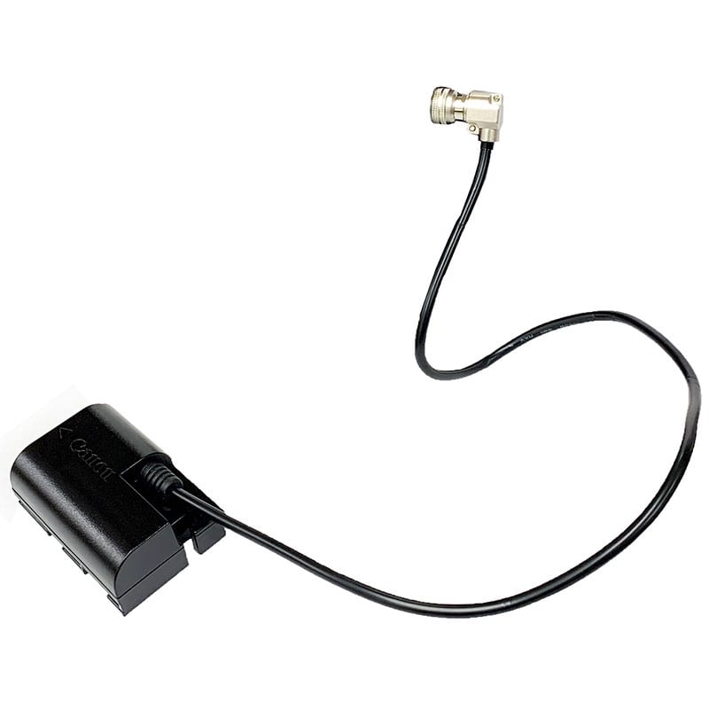 MCABLE-LPE6C-HR4PL-40cm Canon R5C用LP-E6 Canon純正カプラー8.4V(7.2V) ヒロセ4ピン L字40cm