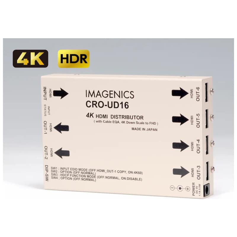 CRO-UD16 4K HDMI(DVI) 1入力6分配器