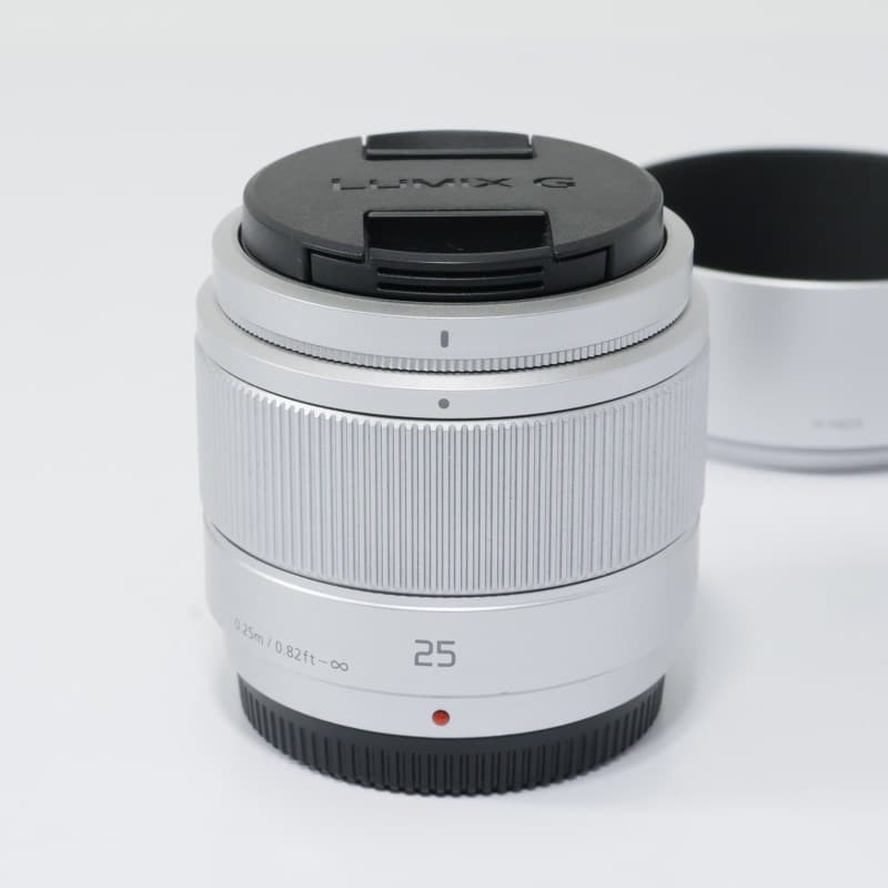 Panasonic LUMIX G 25mm/F1.7 ASPH. シルバー H-H025-S ABランク 中古