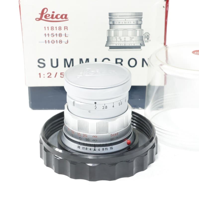 Leica ズミクロン 50mm F2 固定鏡胴 後期型 シルバー AB-ランク 中古 Leica ズミクロン 50mm F2 固定鏡胴 後期型 シルバー AB-ランク 中古