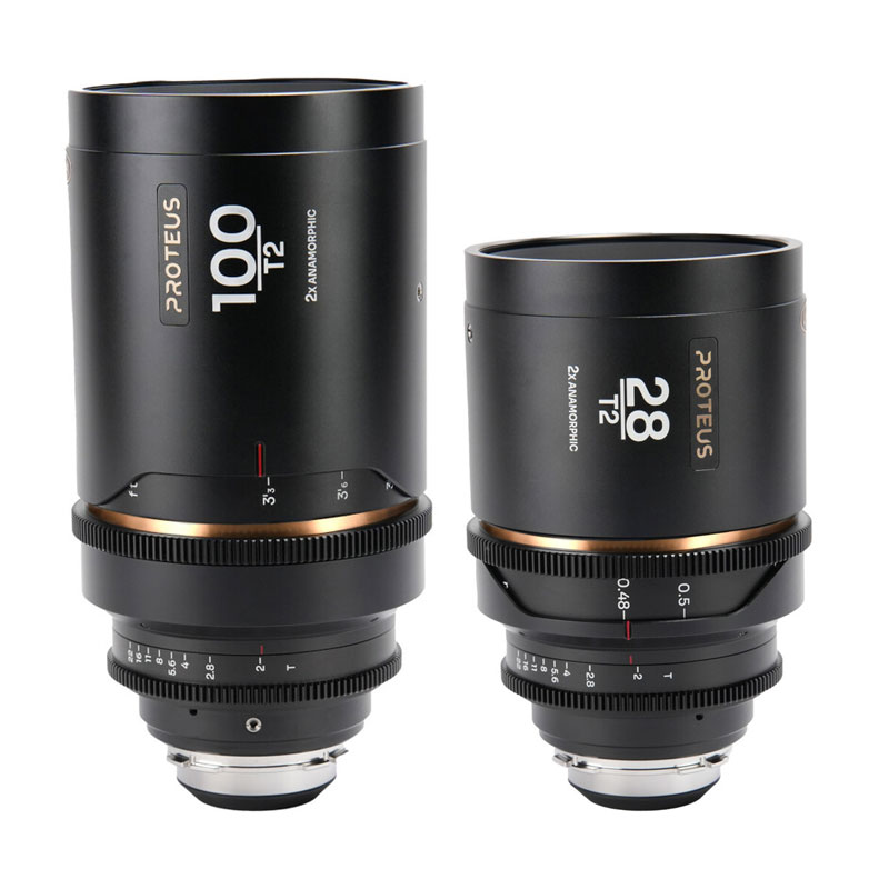 Proteus 2X Anamorphic 2Lens Bundle （28mm/100mm） Amber （Feet） ArriPL/キヤノンEF LAO0628