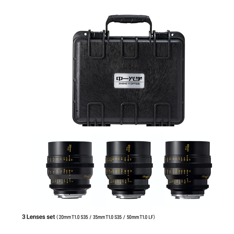 SPEEDMASTER CINEMA 3本セット 20mm T1.0 S35 + 35mm T1.0 S35 + 50mm T1.0 LF ソニーEマウント