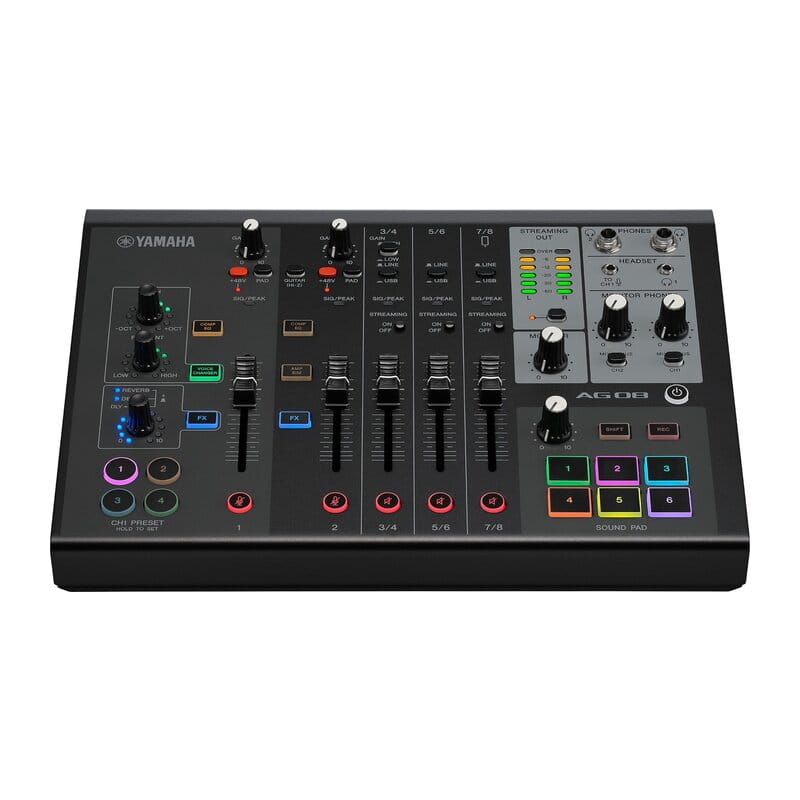AG08 Black 8チャンネルライブストリーミングミキサー