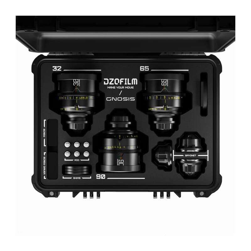 Gnosis Macro バンドル 32mm/65mm/90mm T2.8 メートル表示(ハードケース付) DZO-G28K3LPLM