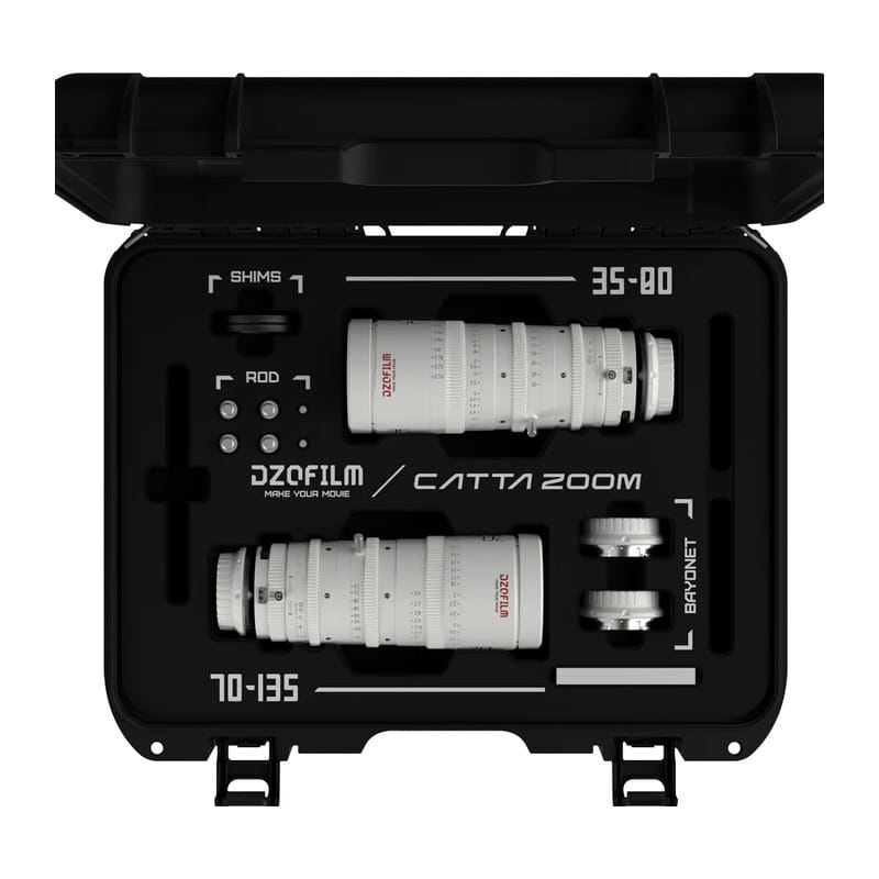 Catta 35-80 & 70-135mm T2.9 Eマウント シネマズームレンズ 2本セット ホワイト 保護ケース付 DZO-FFCatta2E-WH