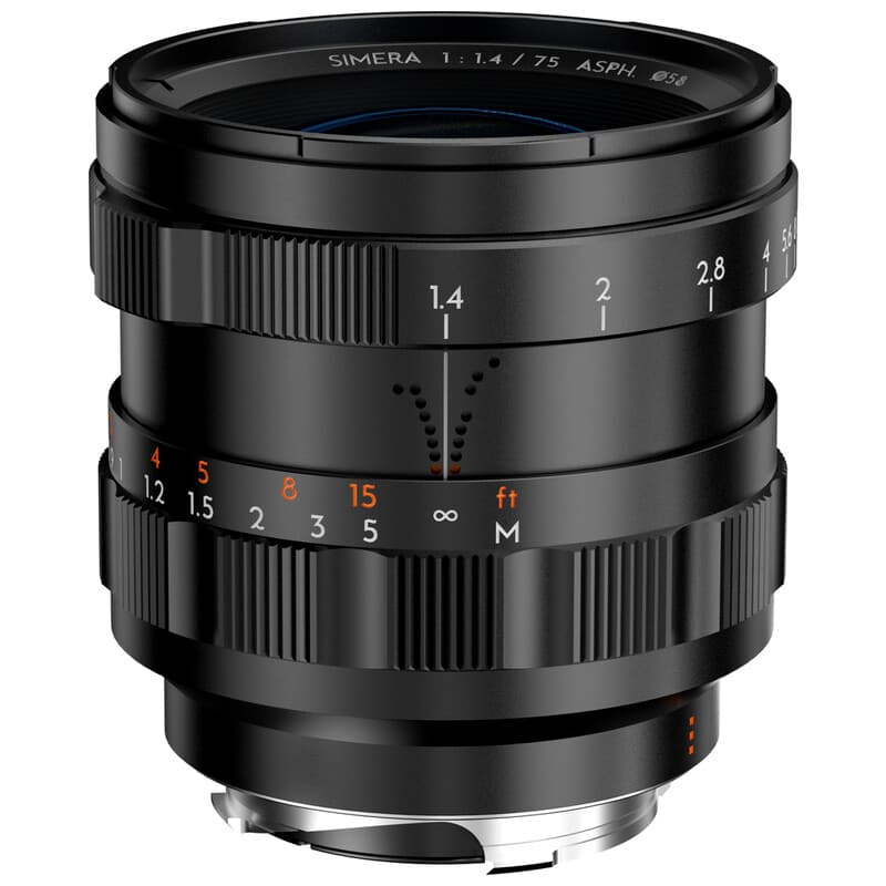 Simera 75mm f1.4 ライカ Mマウント ブラック TP-S75M-BLK
