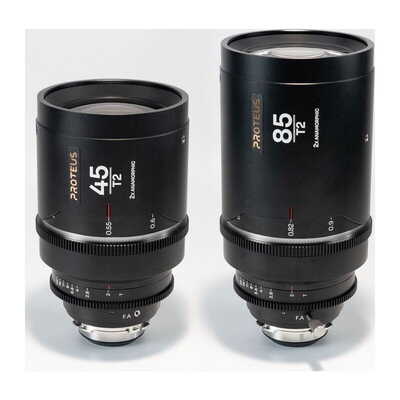 Proteus 2×Anamorphic 2Lens Bundle (45mm/85mm) Silver Arri PL/Canon EF