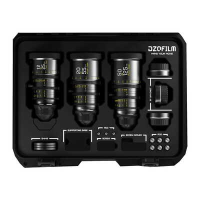 Pictor Zoom 3個レンズキット 12-25mm/20-55mm/50-125mm T2.8 ブラック 保護ケース付 DZO-7220001B/2B/4B-Kit