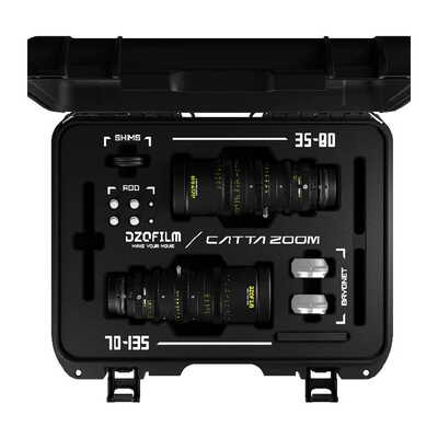 Catta 35-80 & 70-135mm T2.9 Eマウント シネマズームレンズ 2本セット ブラック 保護ケース付 DZO-FFCatta2E-BLK
