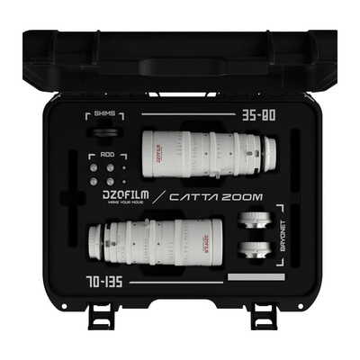 Catta 35-80 & 70-135mm T2.9 Eマウント シネマズームレンズ 2本セット ホワイト 保護ケース付 DZO-FFCatta2E-WH