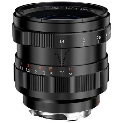 Simera 75mm f1.4 ライカ Mマウント ブラック TP-S75M-BLK
